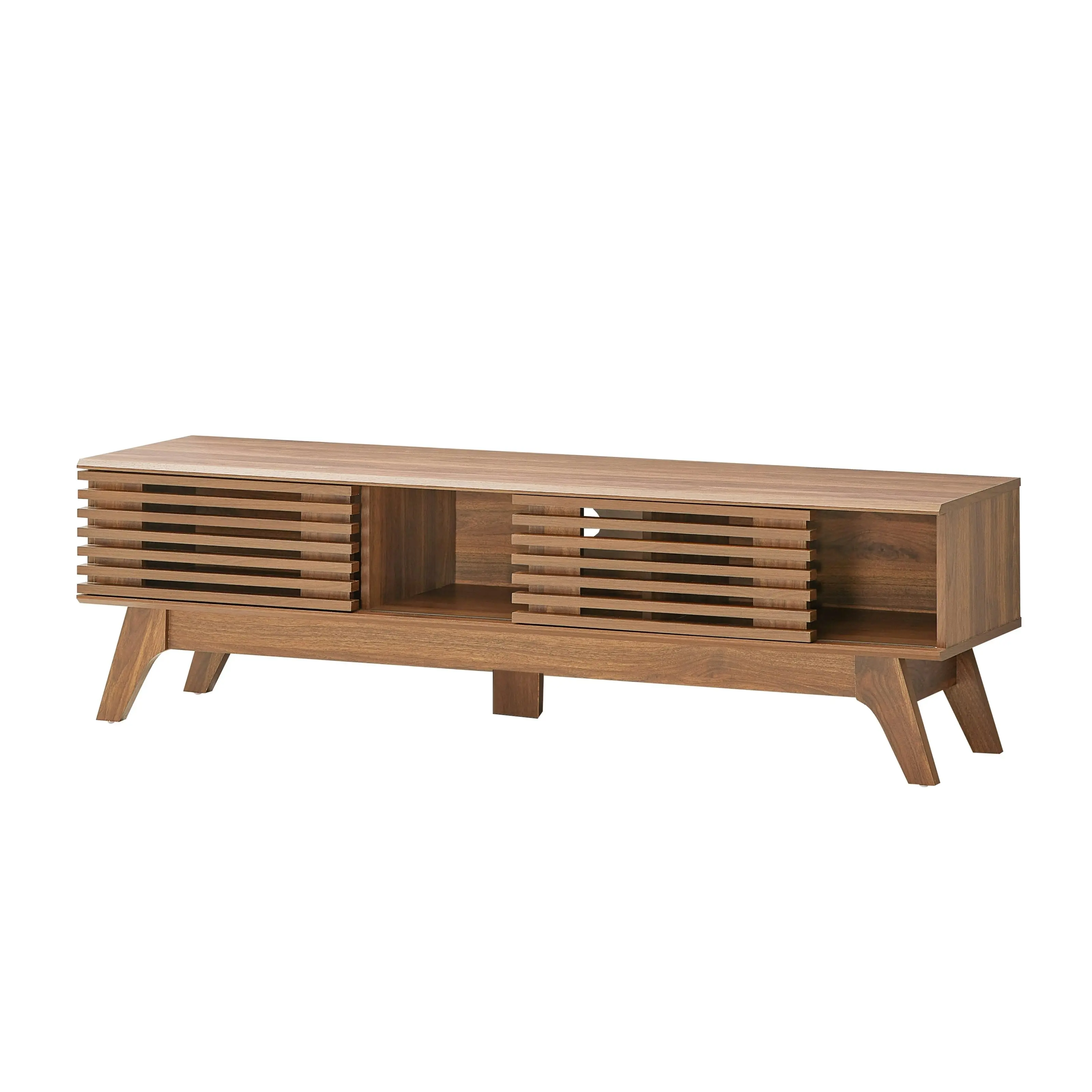 Design Square Camille Wooden Lowline Entertainment Unit TV Stand 150cm - Oak