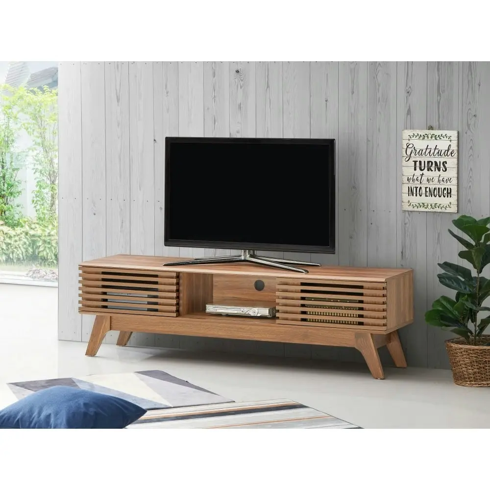 Design Square Camille Wooden Lowline Entertainment Unit TV Stand 150cm - Oak