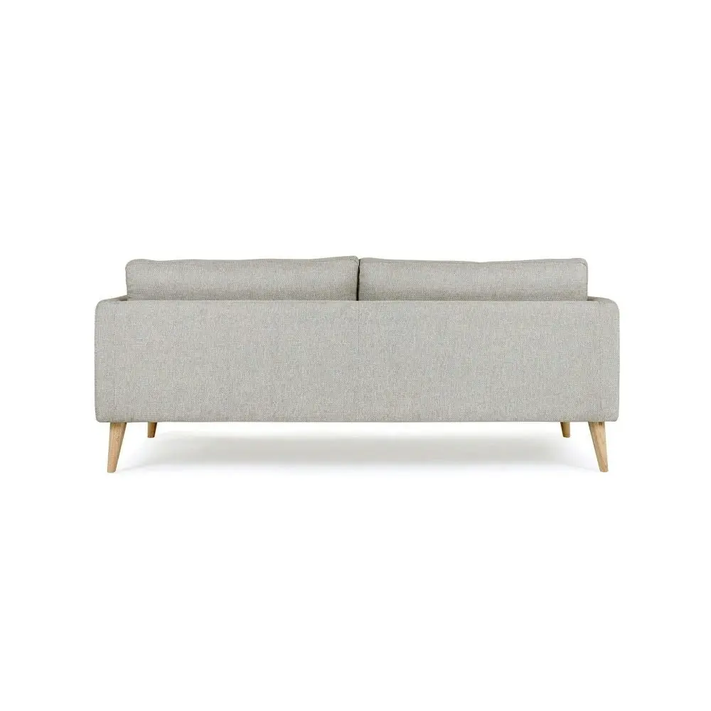 HomeStar Harper 3-Seater Modern Fabric Sofa Solid Timber Legs - Light Grey