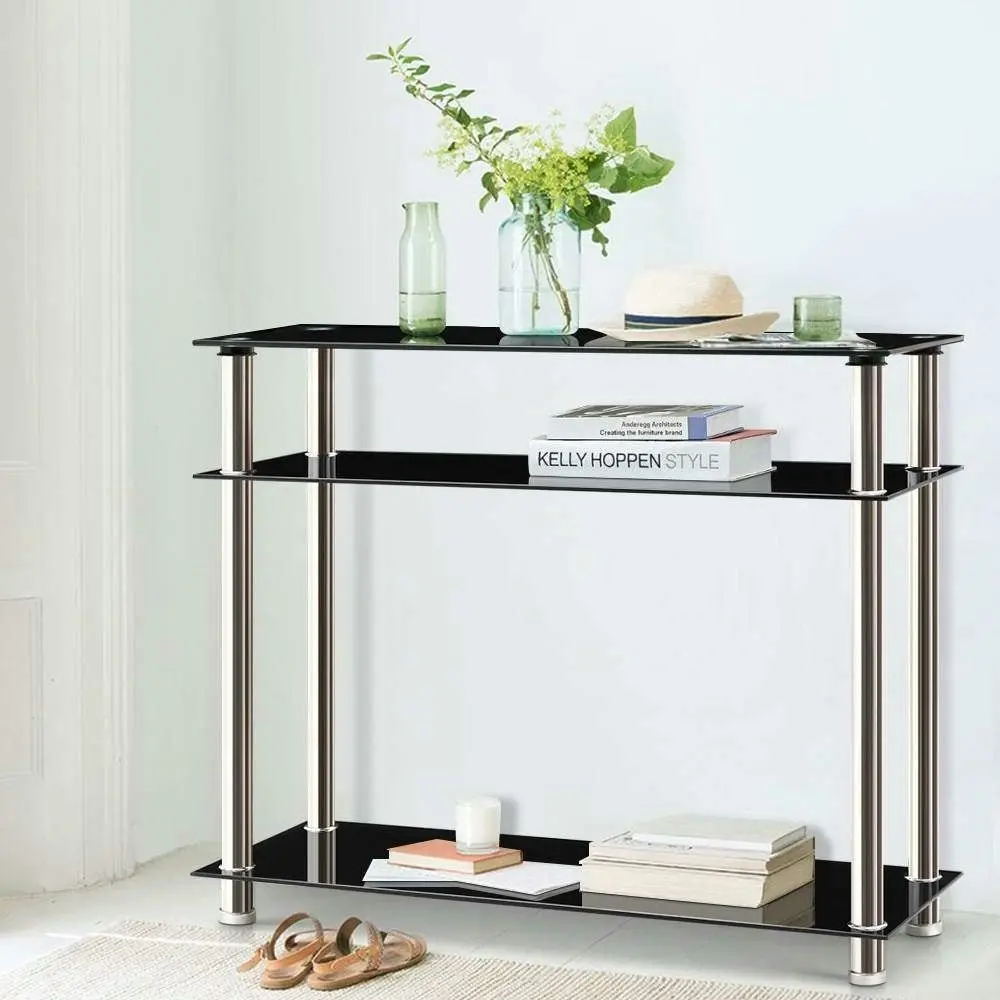 Entry Hall Console Table - Black & Silver