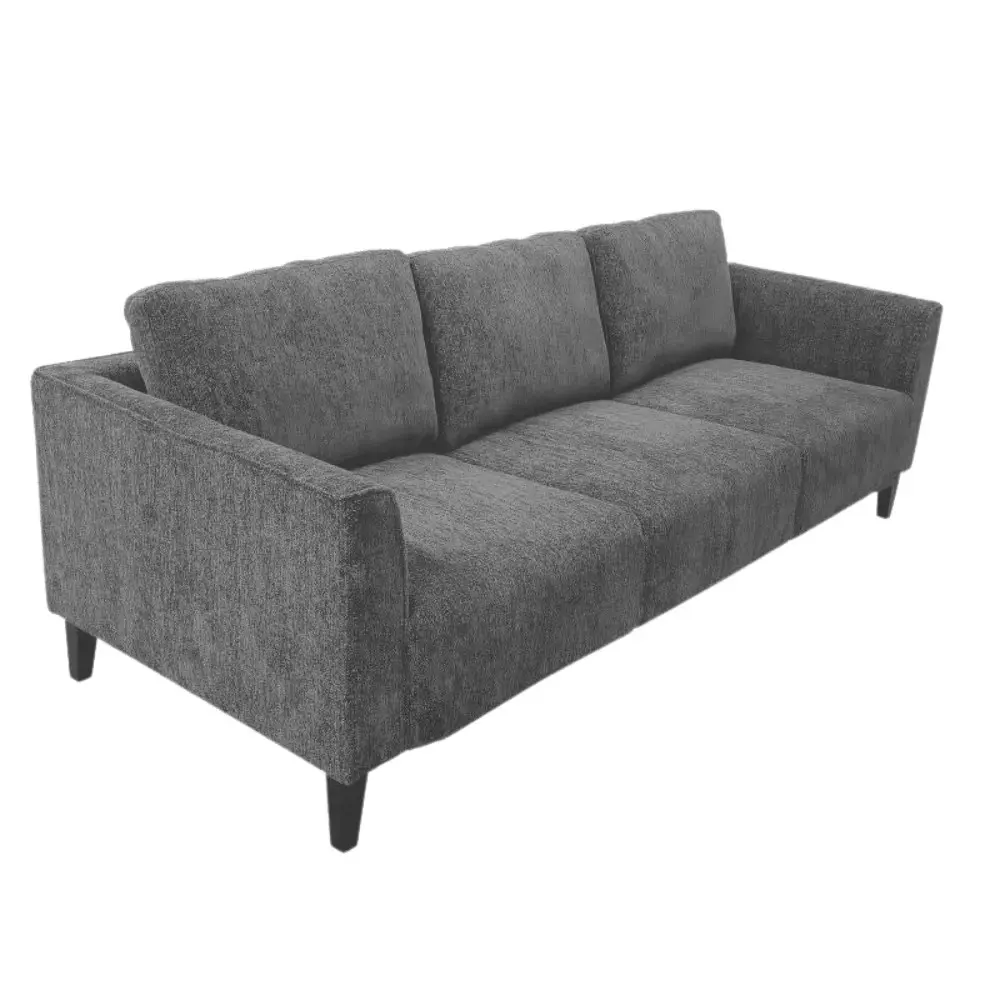 HomeStar Starck Fabric 3-Seater Sofa Solid Timber Legs - Grey