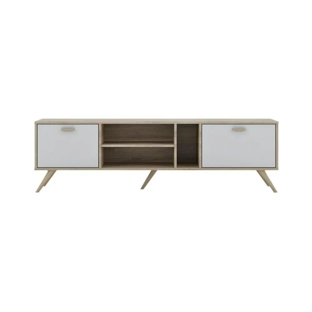 Abby TV Stand Cabinet Entertainment Unit 1.6m - Oak & White