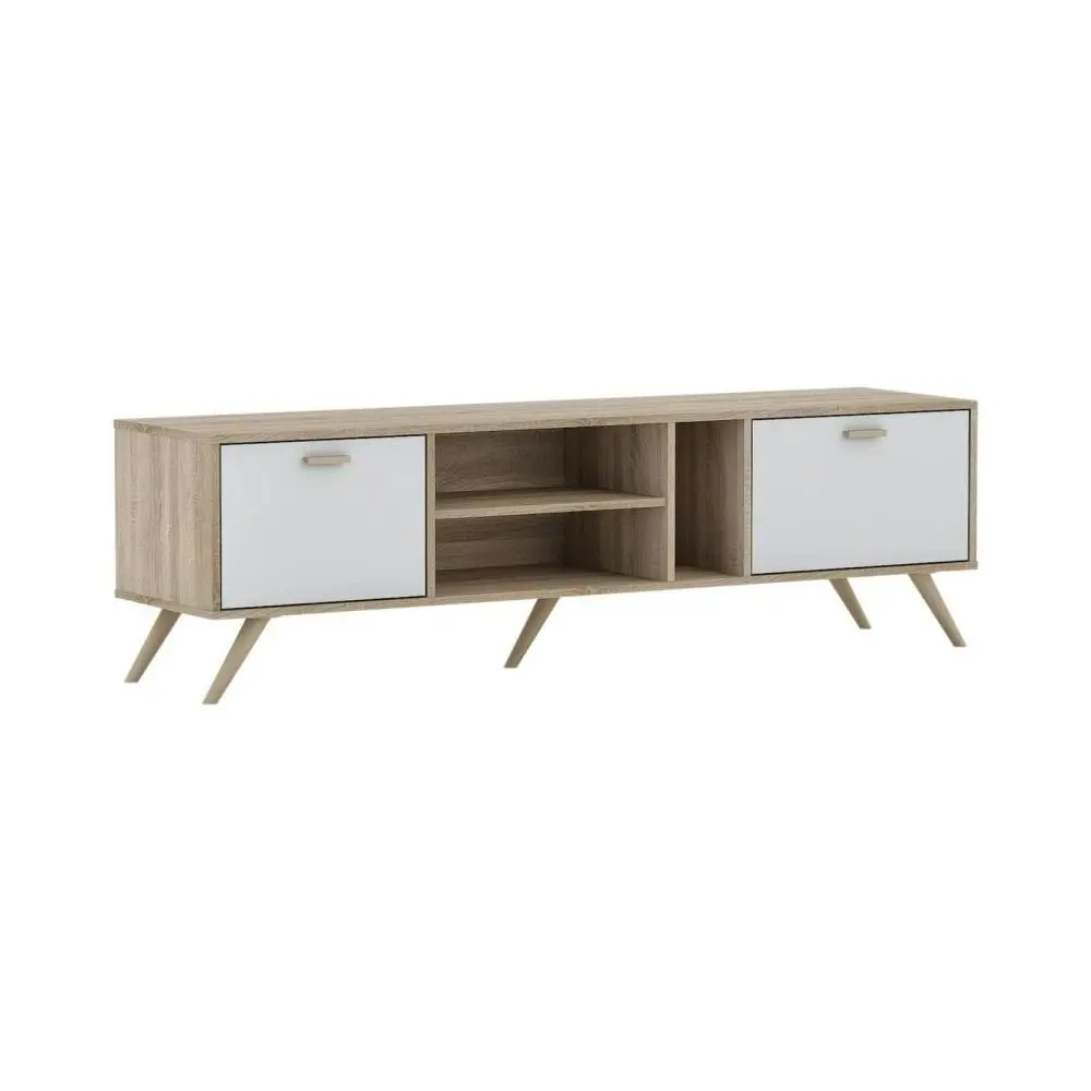 Abby TV Stand Cabinet Entertainment Unit 1.6m - Oak & White