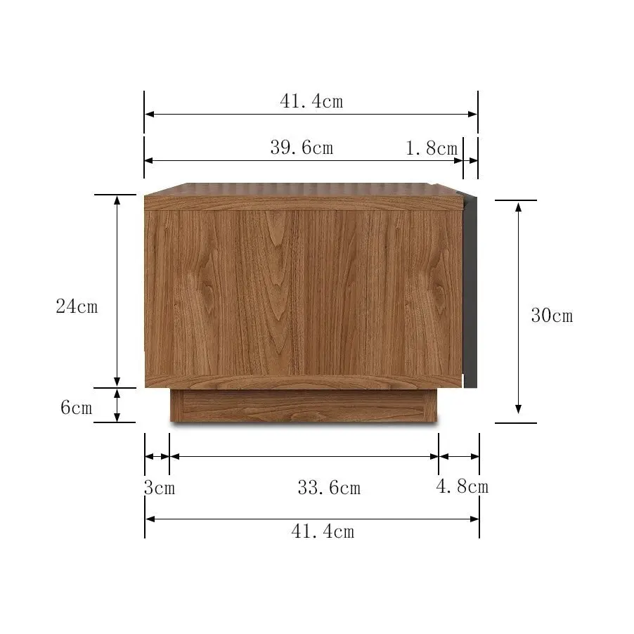 Design Square Zane Lowline Entertainment Unit TV Stand W/ 2-Doors 120cm - Walnut/Charcoal