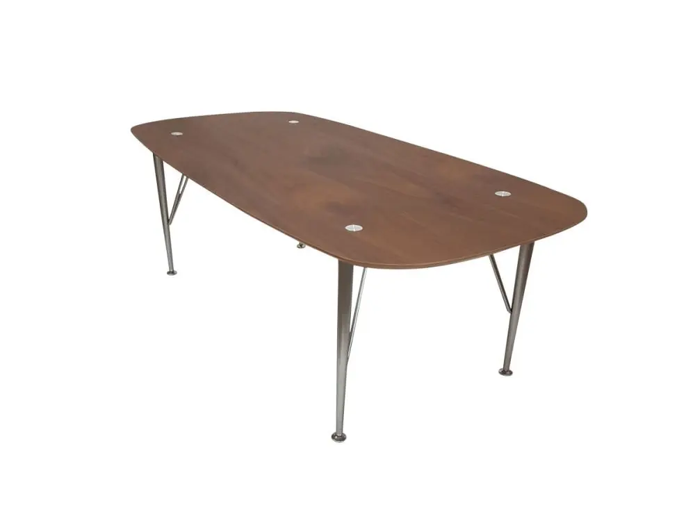 6IXTY2 Scandinavian Wooden Coffee Table - Metal Legs - Walnut Satin