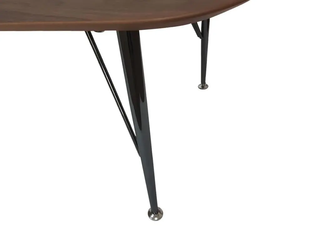 6IXTY2 Scandinavian Wooden Coffee Table - Metal Legs - Walnut Satin