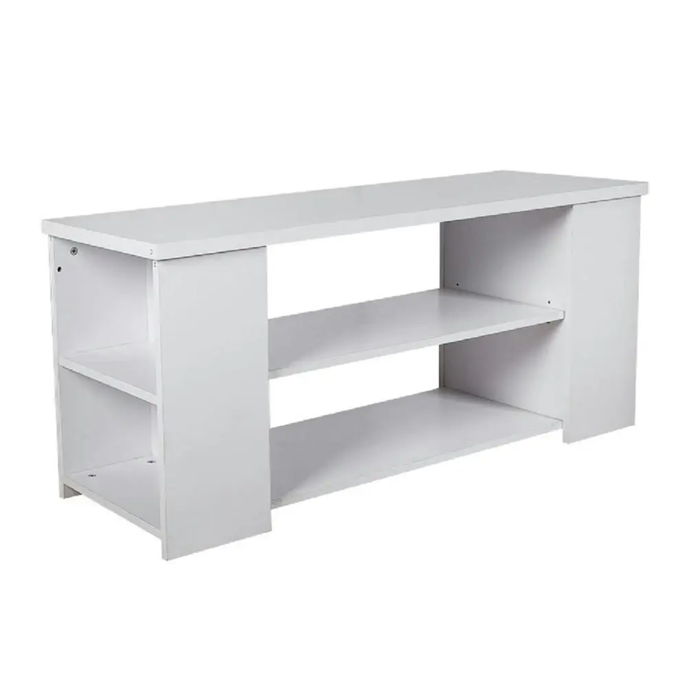 Design Square Simpleline Open Shelves TV Stand Entertainment Unit - White