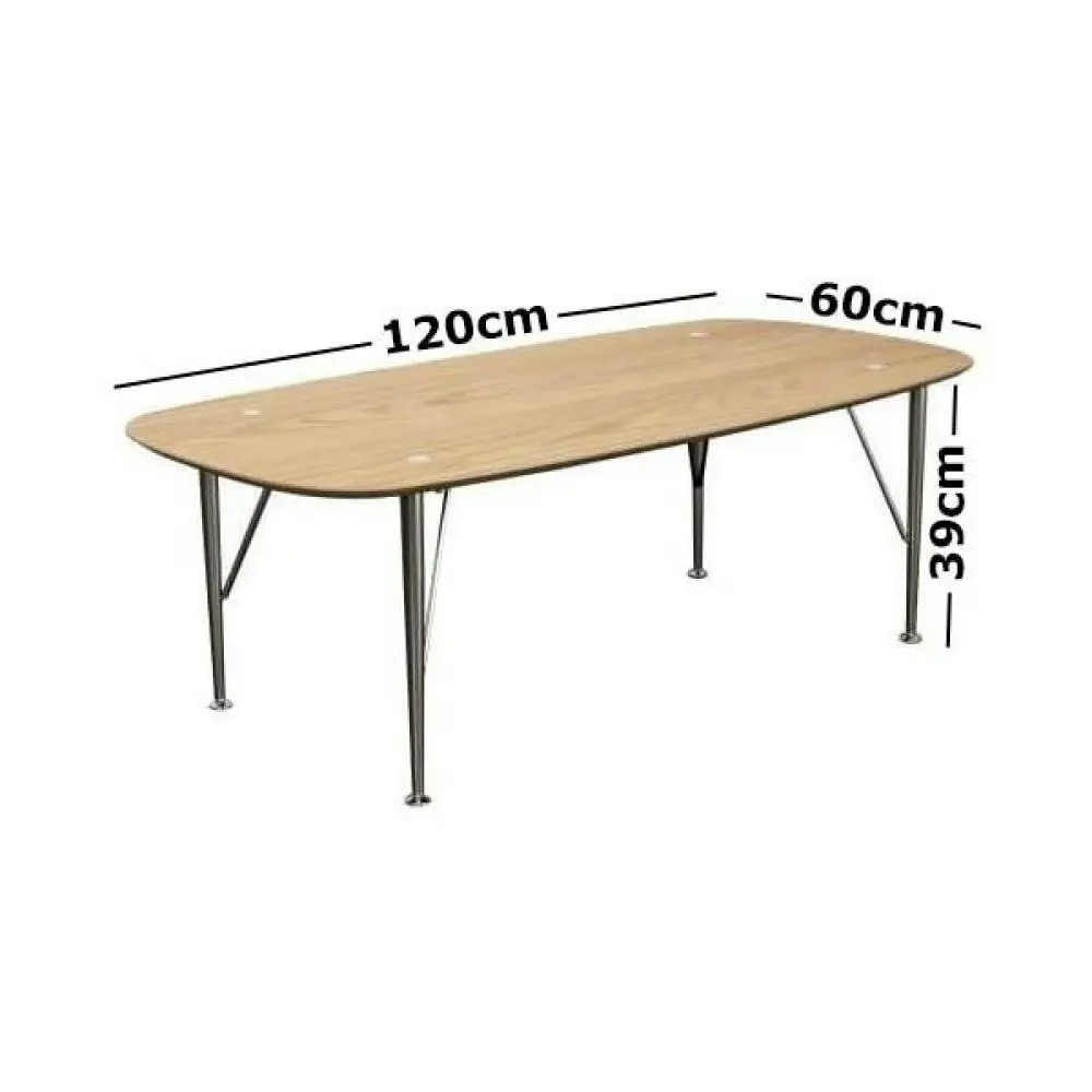 6IXTY2 Scandinavian Wooden Coffee Table - Metal Legs - Oak