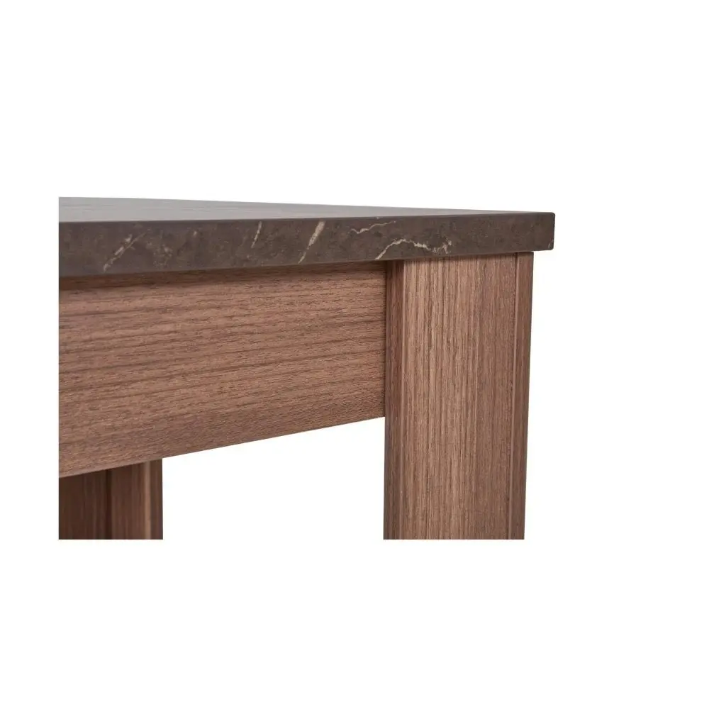 Design Square Open Shelf Rectangular Wooden Coffee Table - Grey & Walnut