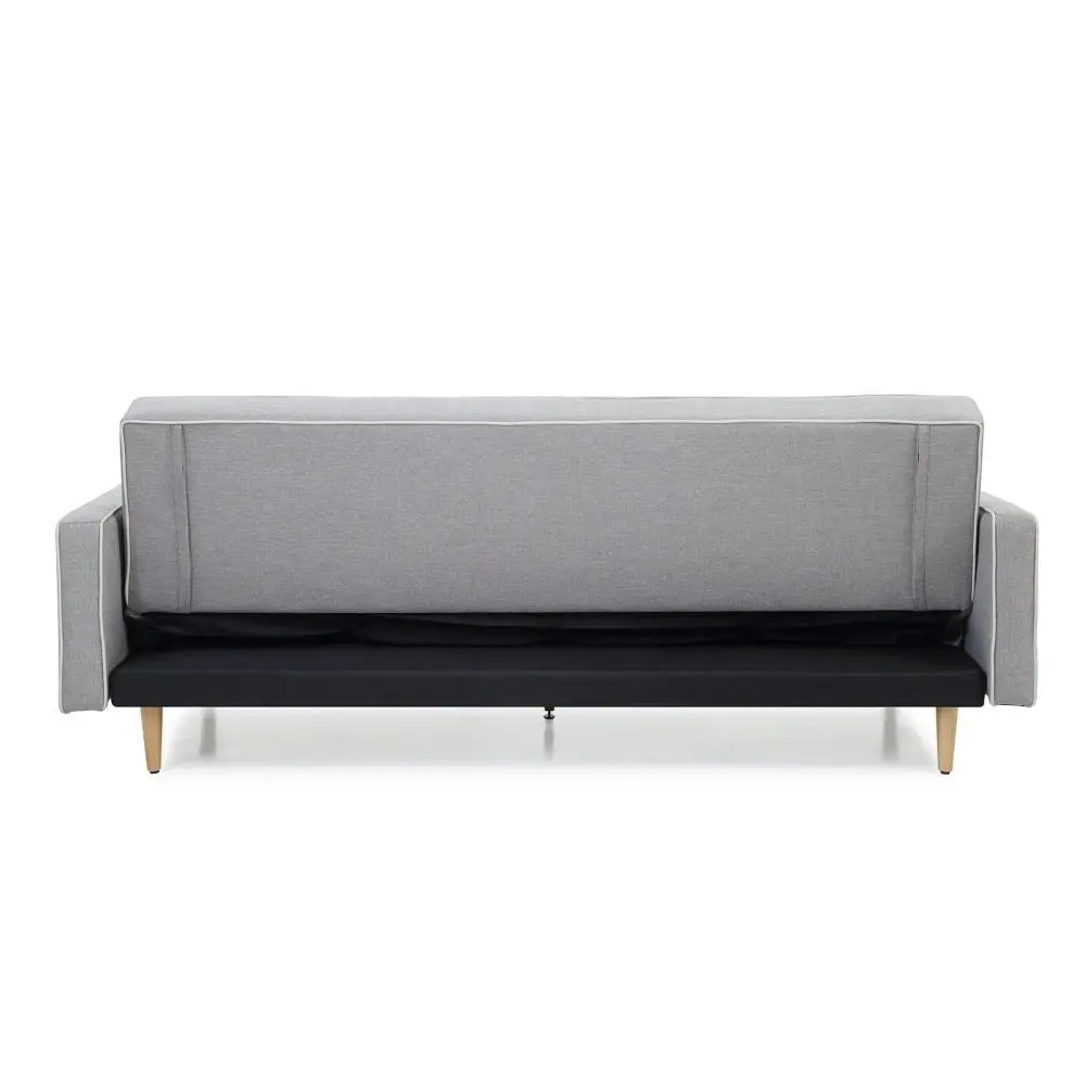 Design Square Designer Modern Scandinavian Fabric 3-Seater Sofa Bed - Grey