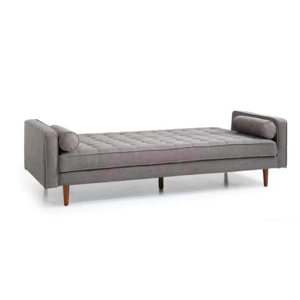 Design Square Designer Modern Scandinavian Fabric 3-Seater Sofa Bed - Dark Grey