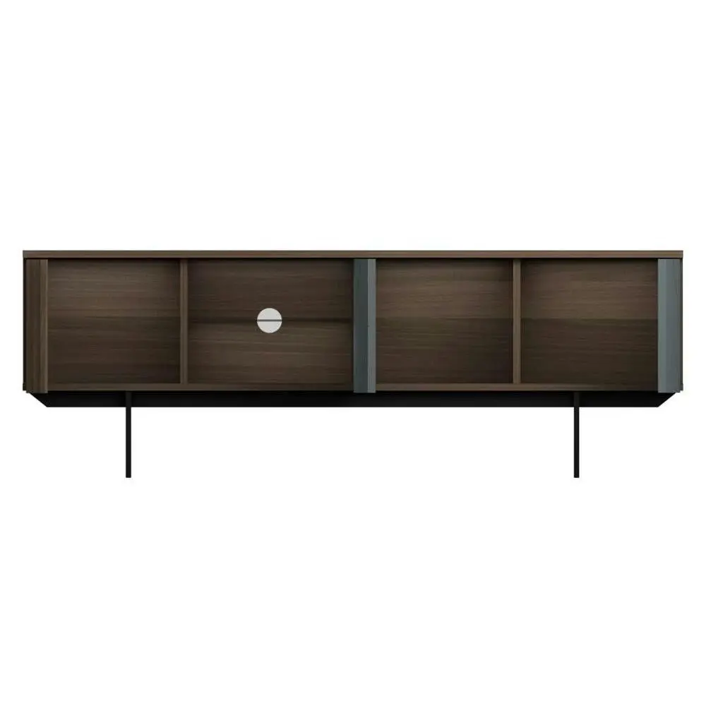 Maestro Furniture Mia TV Stand Cabinet Entertainment Unit - Walnut & Blue