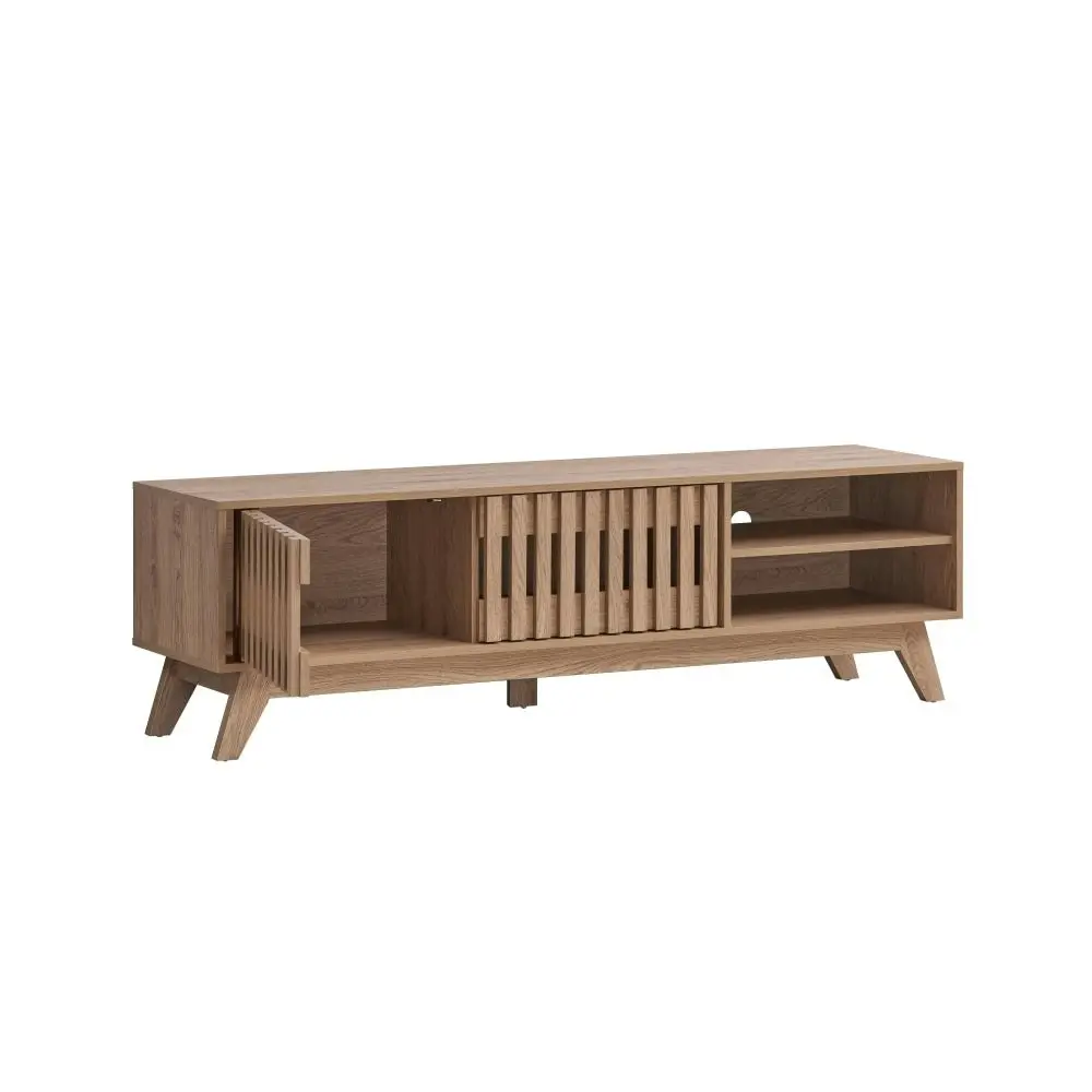 Design Square Mark Wooden TV Stand Entertainment Unit W/ 2-Doors 160cm - Oak