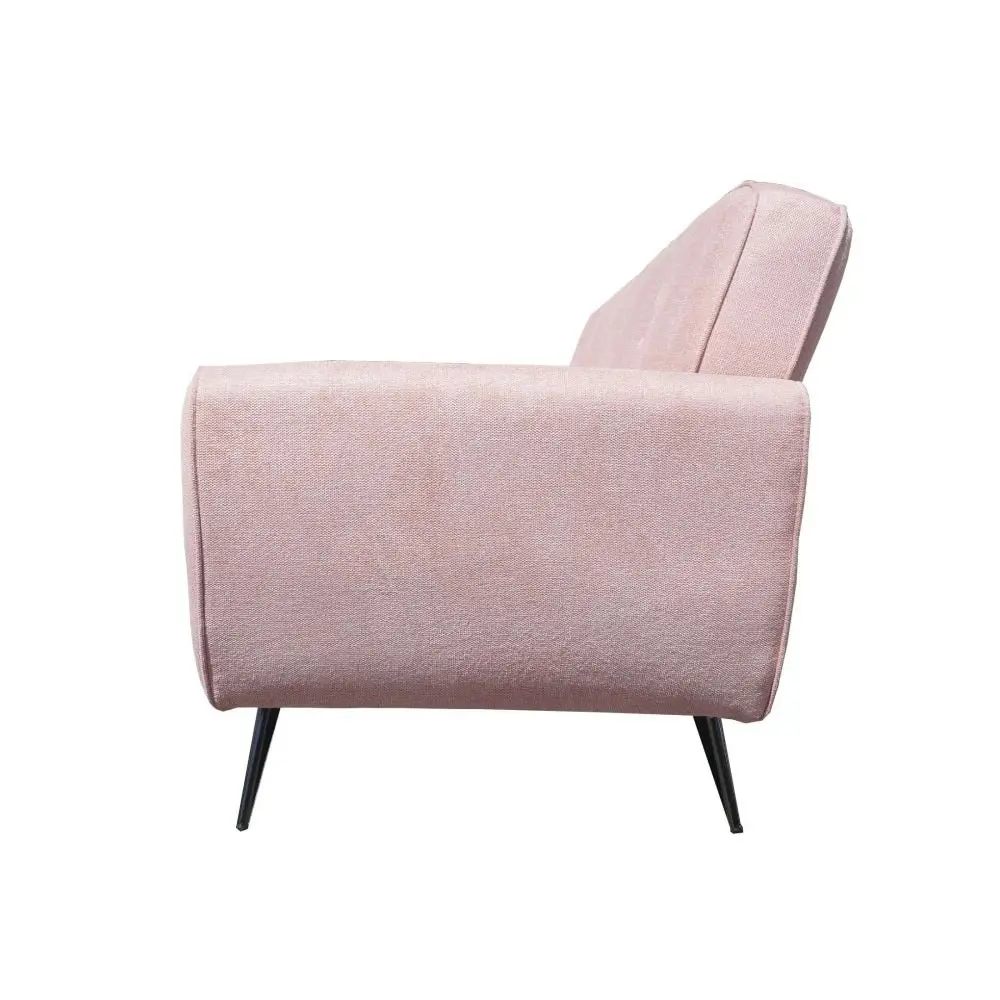 Design Square Modern Designer Scandinavian Fabric 3-Seater Sofa Bed - Pink