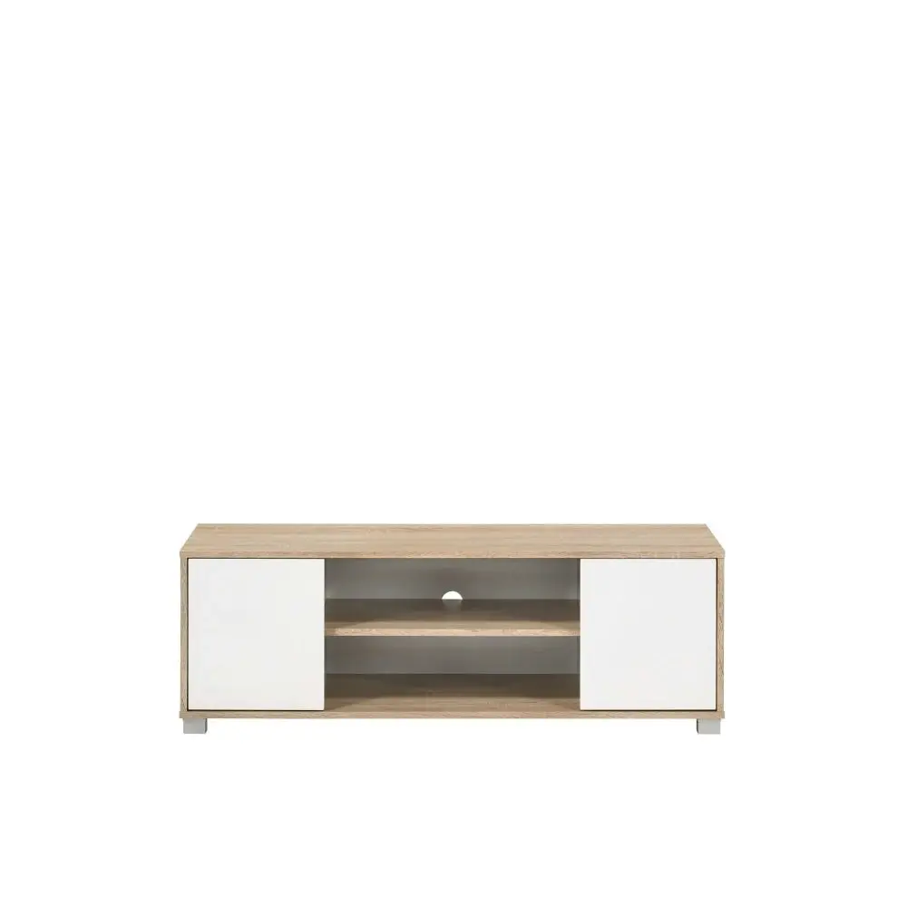 Design Square Aubree Compact TV Stand Entertainment Unit W/ 2-Door 120cm - Oak.White