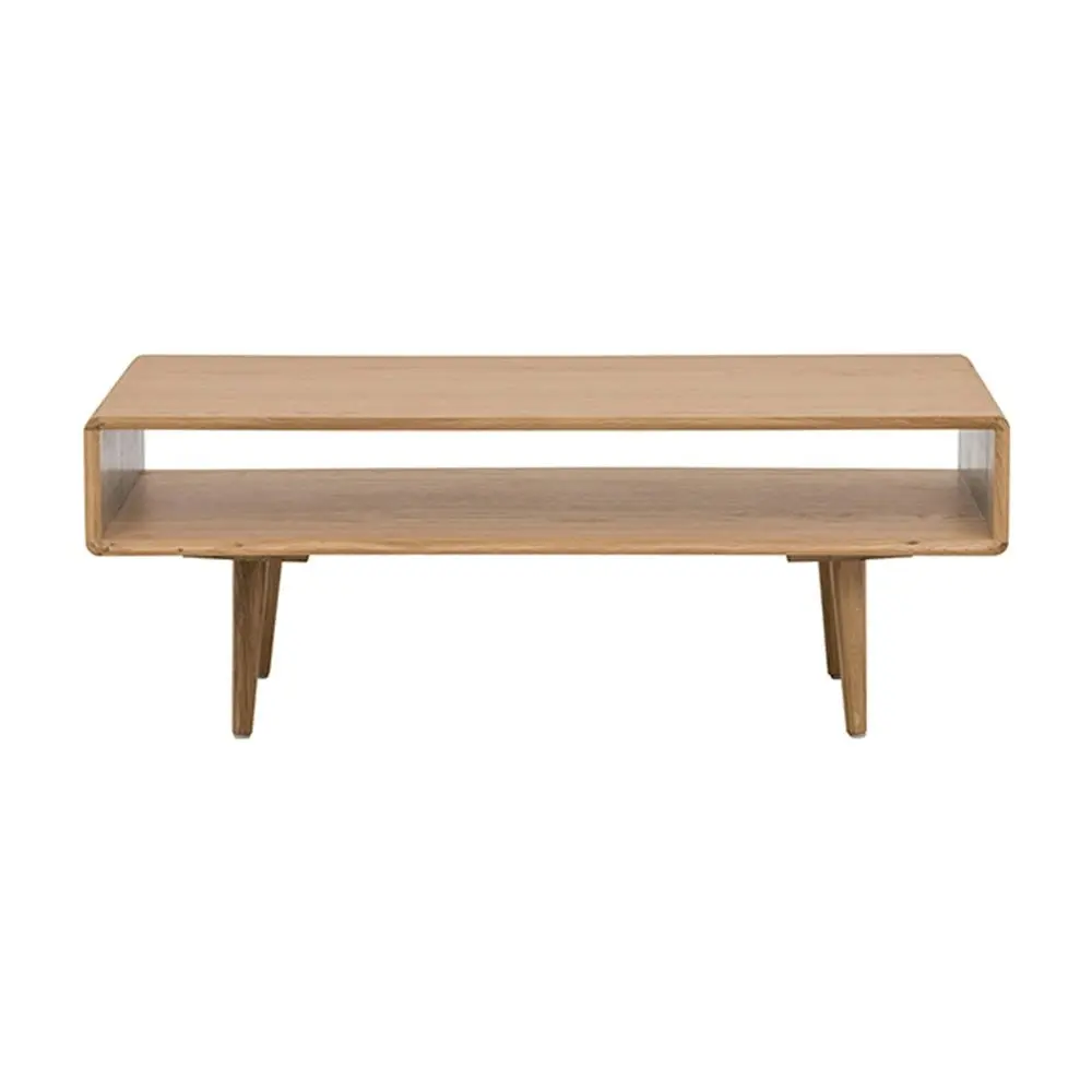 6IXTY Niche Scandinavian Design Open Shelf Rectangular Coffee Table - Natural