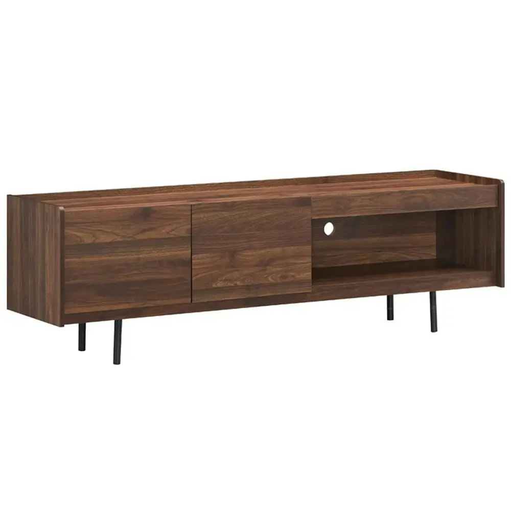 Design Square Lazlo Modern Scandinavian TV Stand Entertainment Unit - Walnut