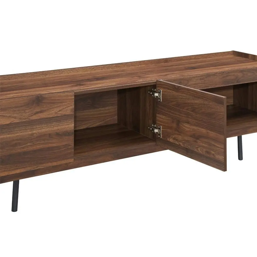 Design Square Lazlo Modern Scandinavian TV Stand Entertainment Unit - Walnut