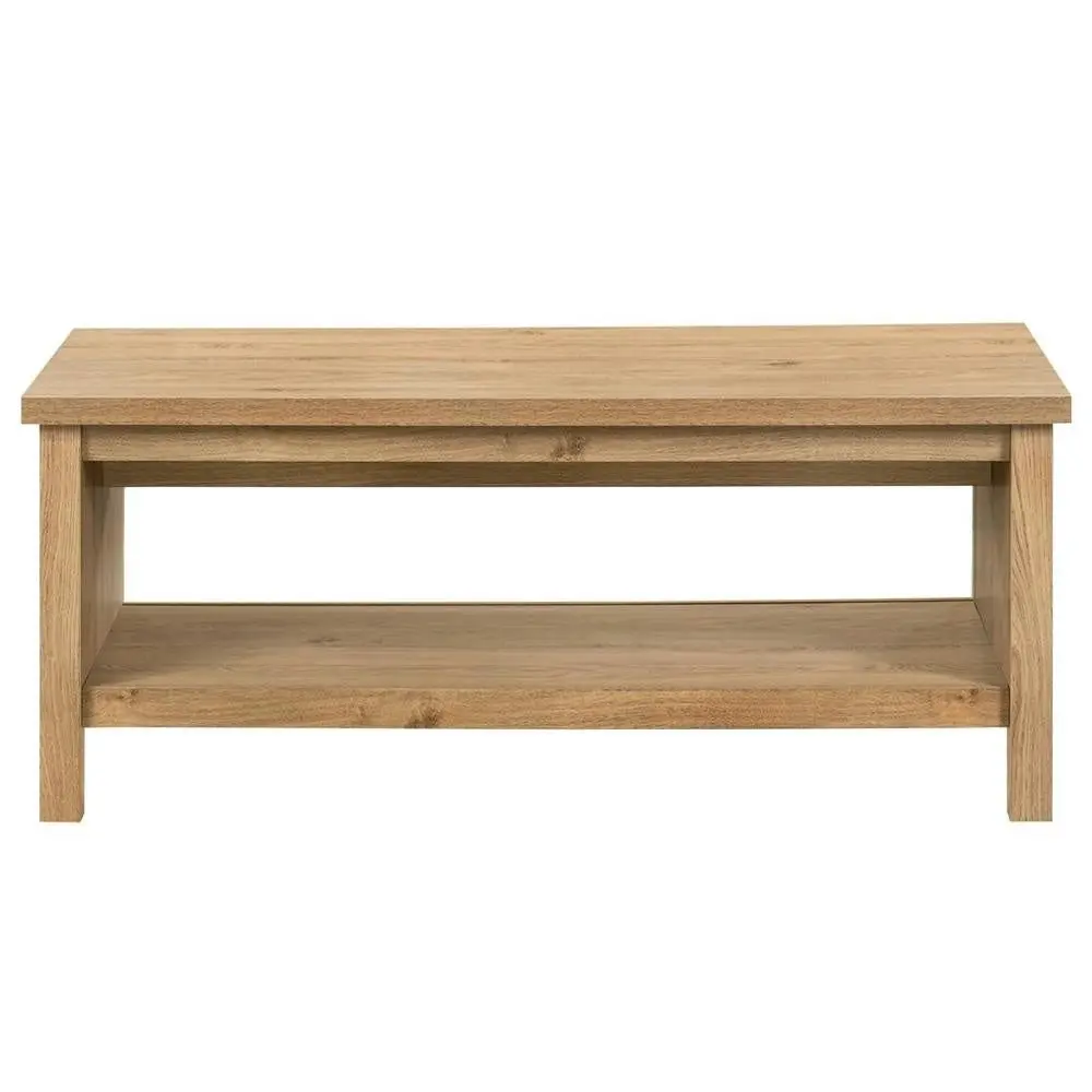 Design Square Kayle Open Shelf Modern Classic Scandinavian Rectangular Coffee Table - Oak