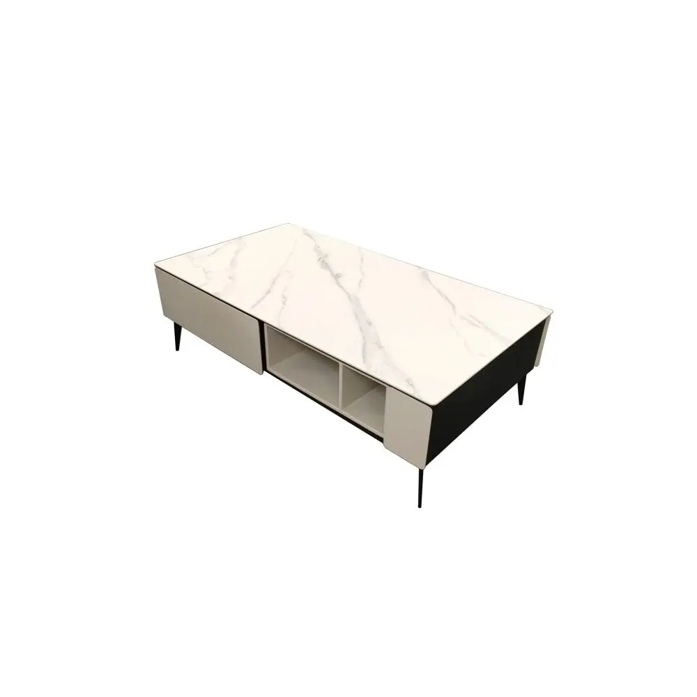 Our Home Lucinda Sintered Stone Rectangular Coffee Table - White