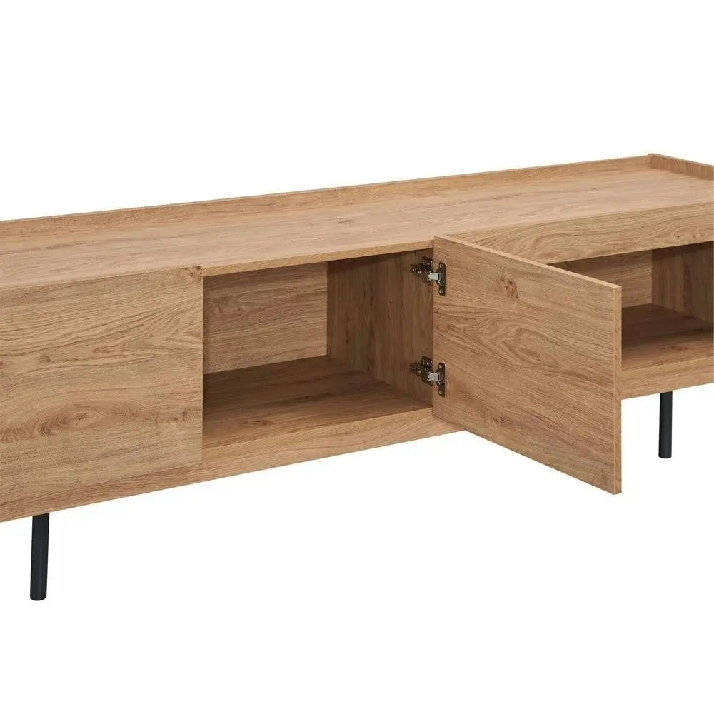 Design Square Lazlo Modern Scandinavian TV Stand Entertainment Unit - Oak