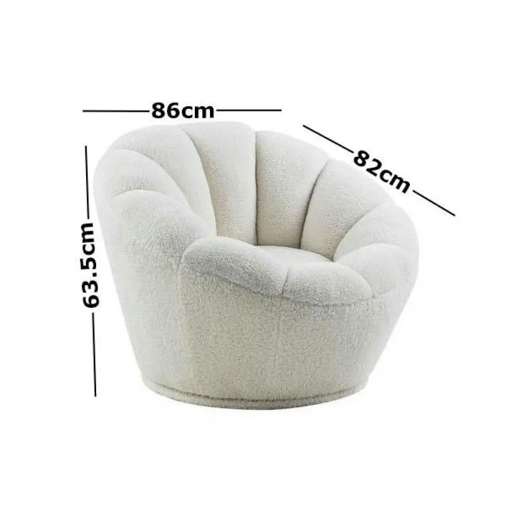 HomeStar Chloe Modern Accent Lounge Swivel Arm Chair - White