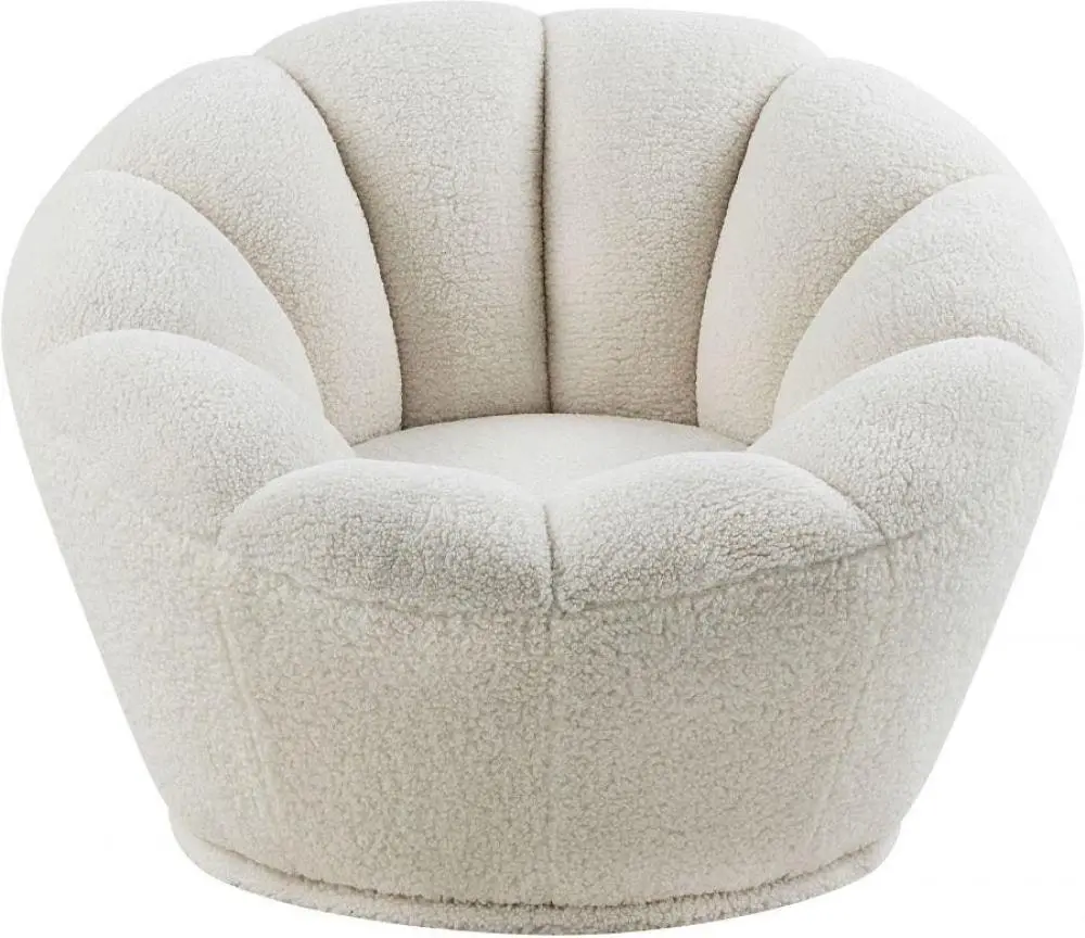 HomeStar Chloe Modern Accent Lounge Swivel Arm Chair - White