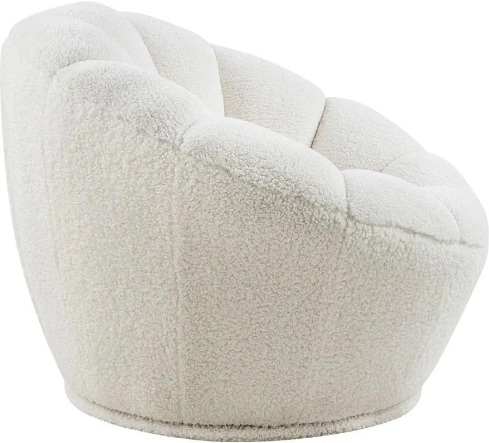 HomeStar Chloe Modern Accent Lounge Swivel Arm Chair - White