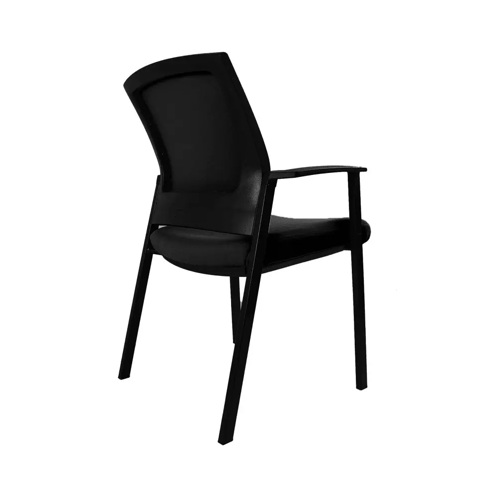 UNIX ARAGON Upholstered Mesh Back Arms Stacking Visitor Chair