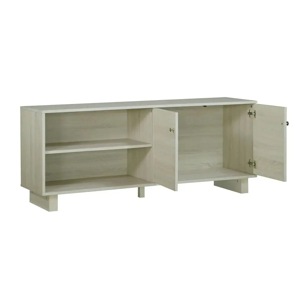 Maestro Furniture Alicia Compact Lowline 2 Doors Entertainment Unit TV Stand - White Oak