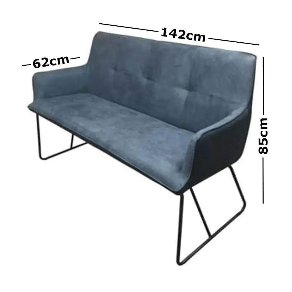 6IXTY Ideal Modern Scandinavian 2-Seater Sofa - Dark Grey