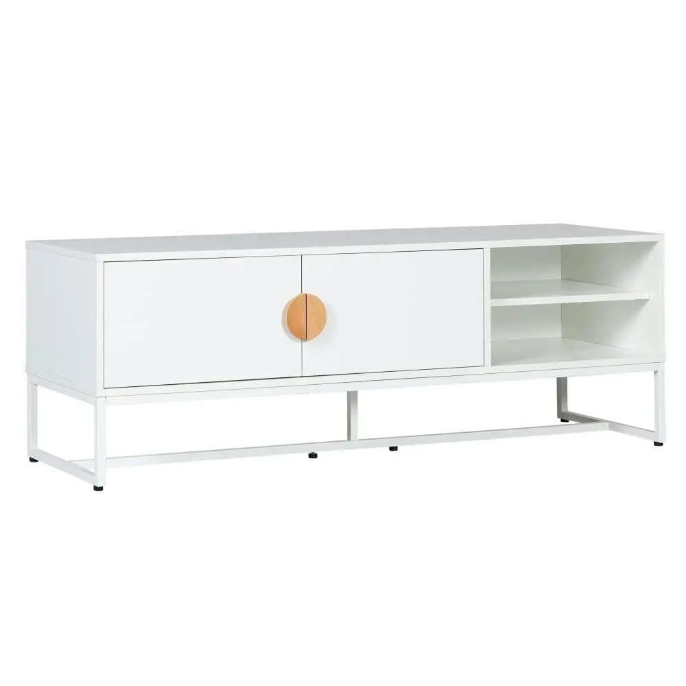 HomeStar Havana Modern Coastal TV Stand Entertainment Unit Storage Cabinet - White