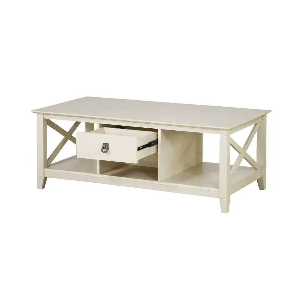 Maestro Furniture Lorrel Modern Minimalist Rectangular Wooden Coffee Table - Antique white