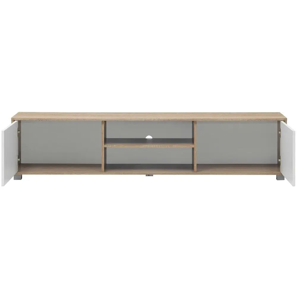 Design Square Samuel Lowline Entertainment Unit TV Stand W/ 2-Doors 180cm - Oak/White