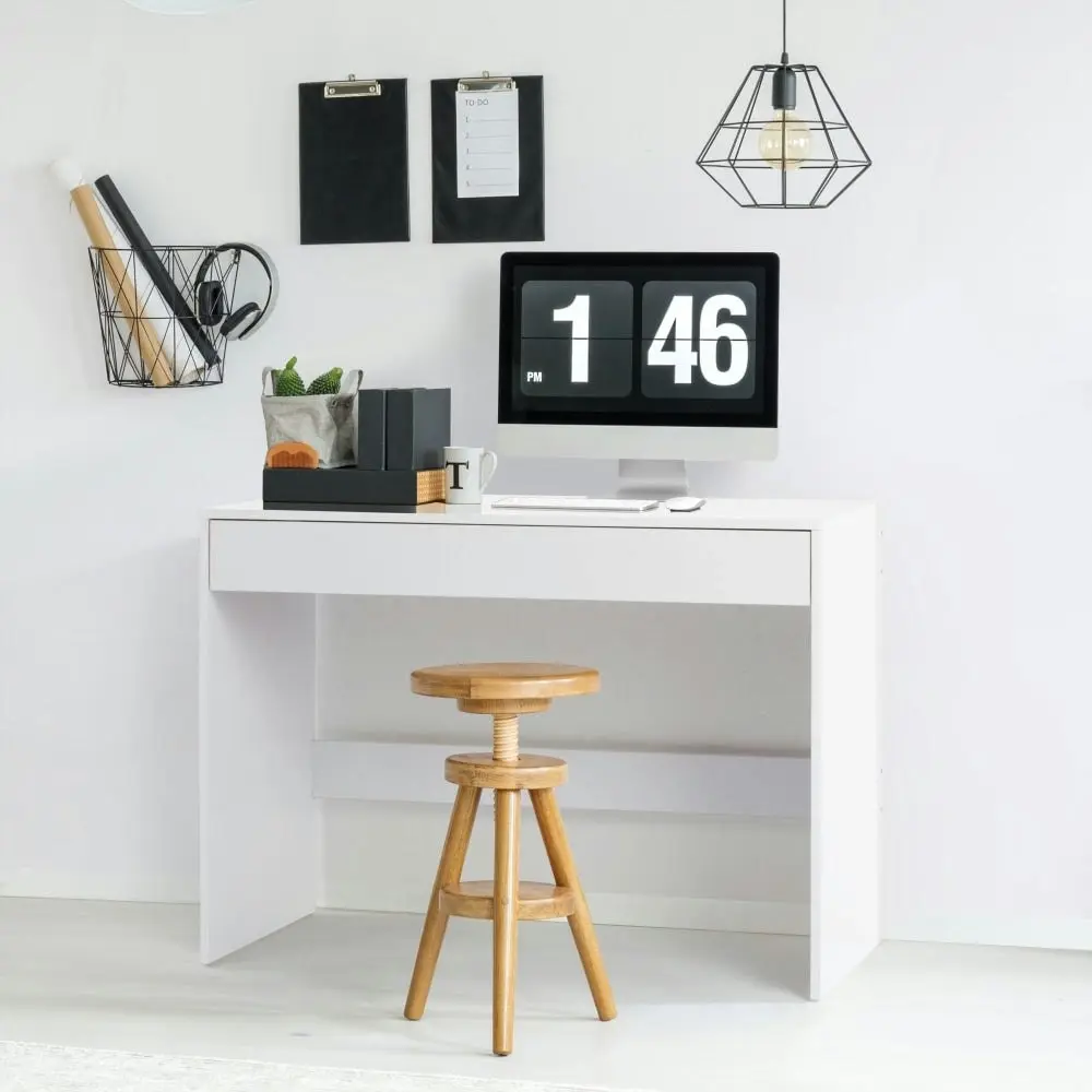 Design Square Marias Computer Study Home Office Desk W/ 1-Drawer - White