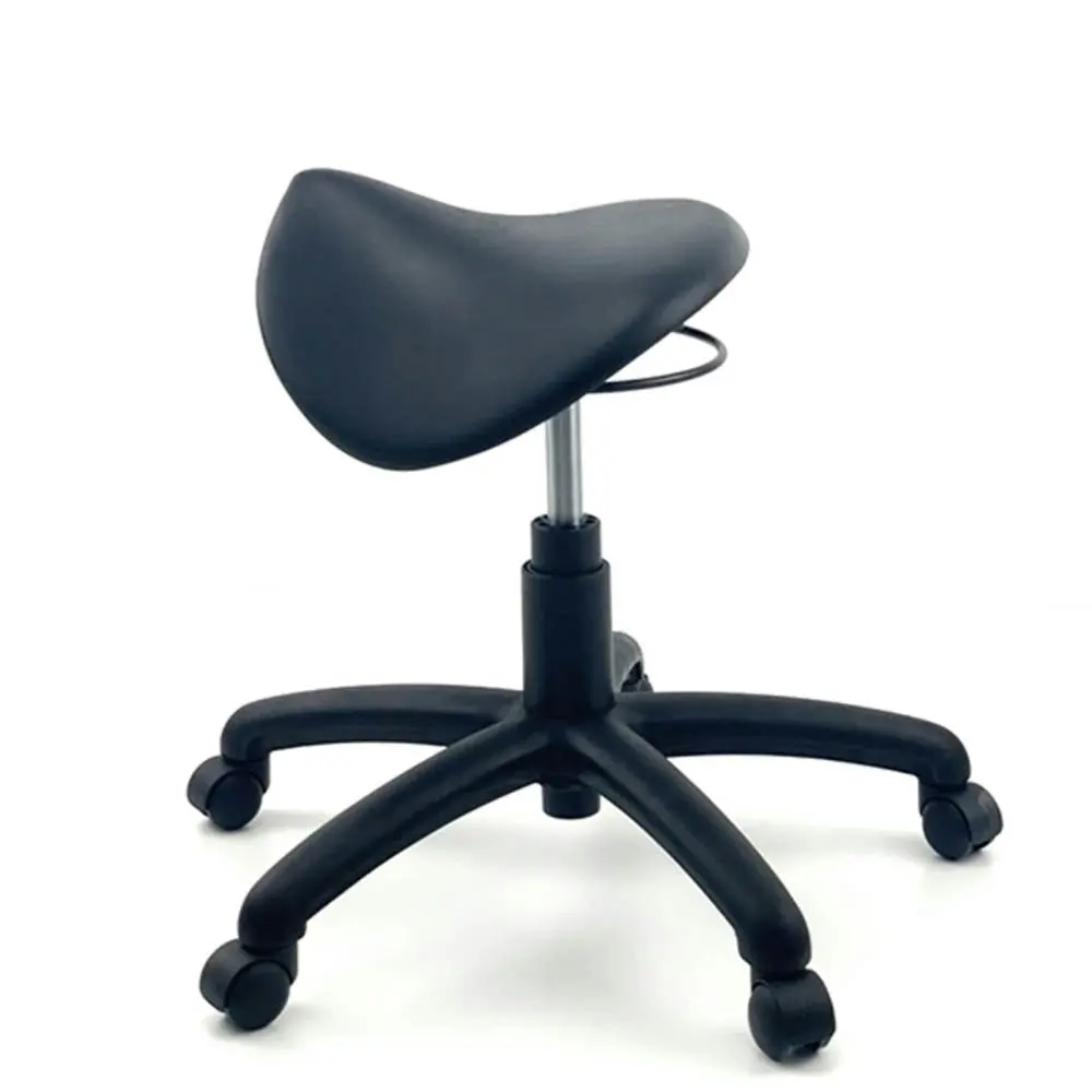 UNIX MUELLER Saddle Nylon Base Office Lab Task Stool Computer Chair - Black