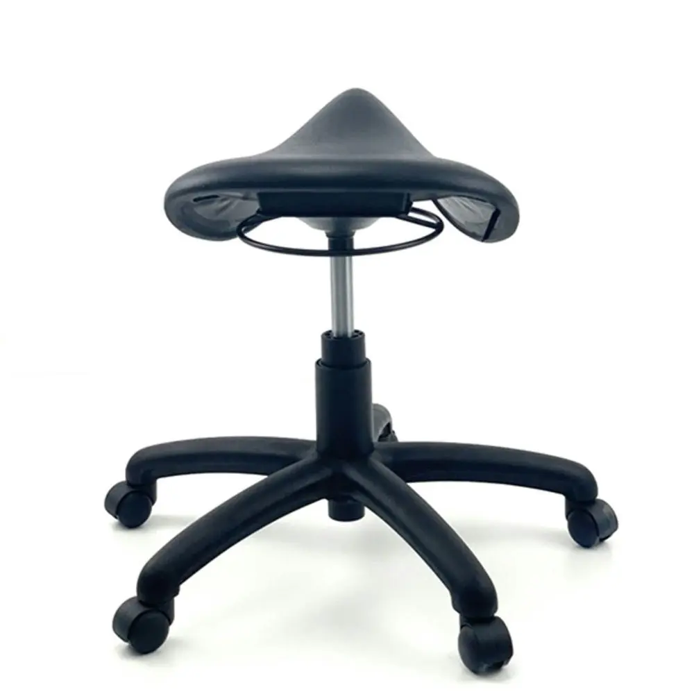 UNIX MUELLER Saddle Nylon Base Office Lab Task Stool Computer Chair - Black