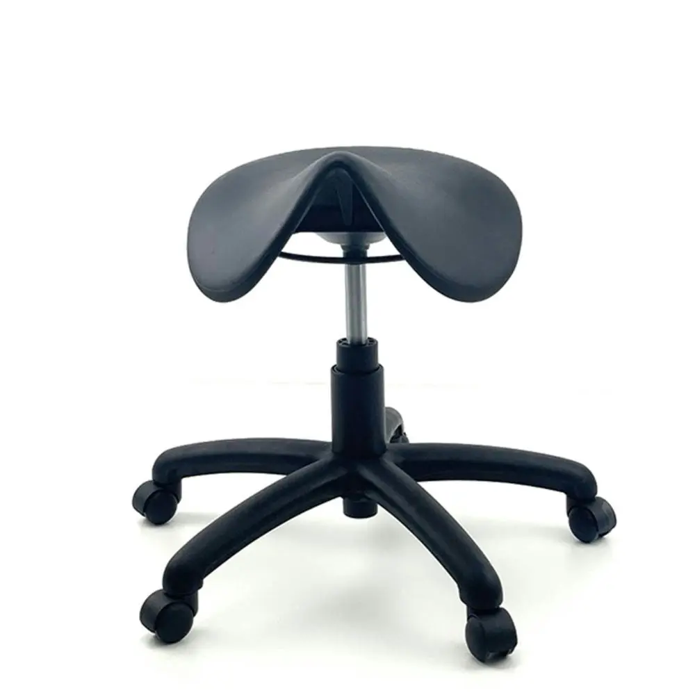 UNIX MUELLER Saddle Nylon Base Office Lab Task Stool Computer Chair - Black