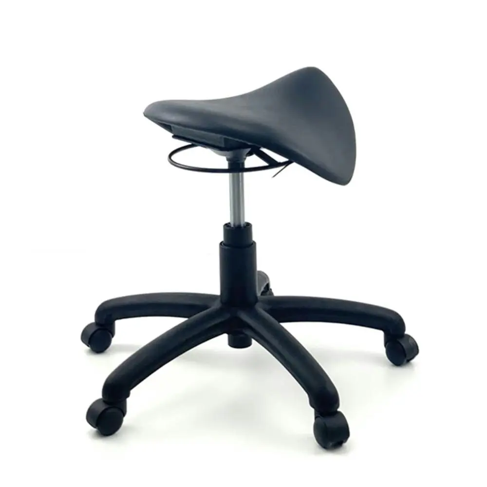 UNIX MUELLER Saddle Nylon Base Office Lab Task Stool Computer Chair - Black