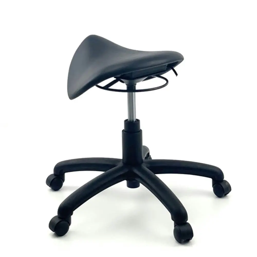 UNIX MUELLER Saddle Nylon Base Office Lab Task Stool Computer Chair - Black