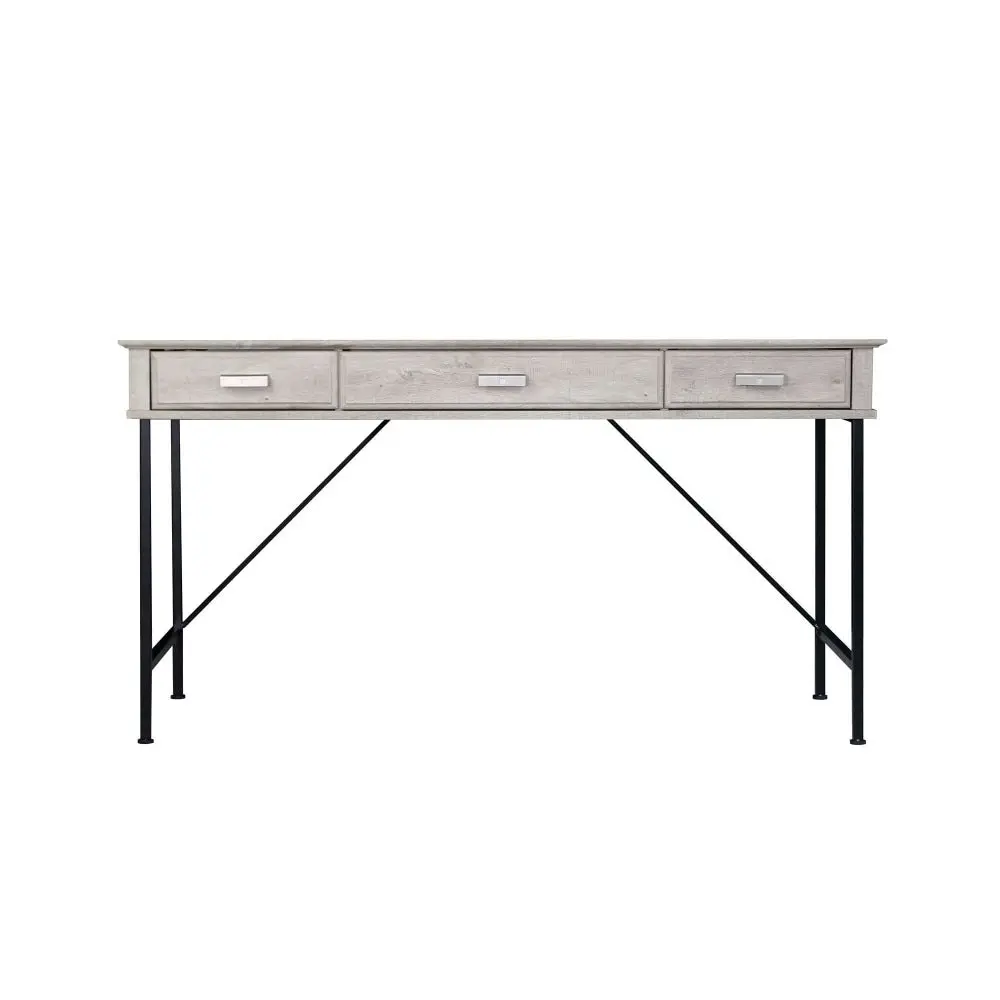 Maestro Furniture Elle 3-Drawers Office Study Writing Computer Desk - Washed Grey