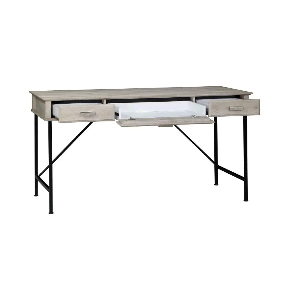 Maestro Furniture Elle 3-Drawers Office Study Writing Computer Desk - Washed Grey