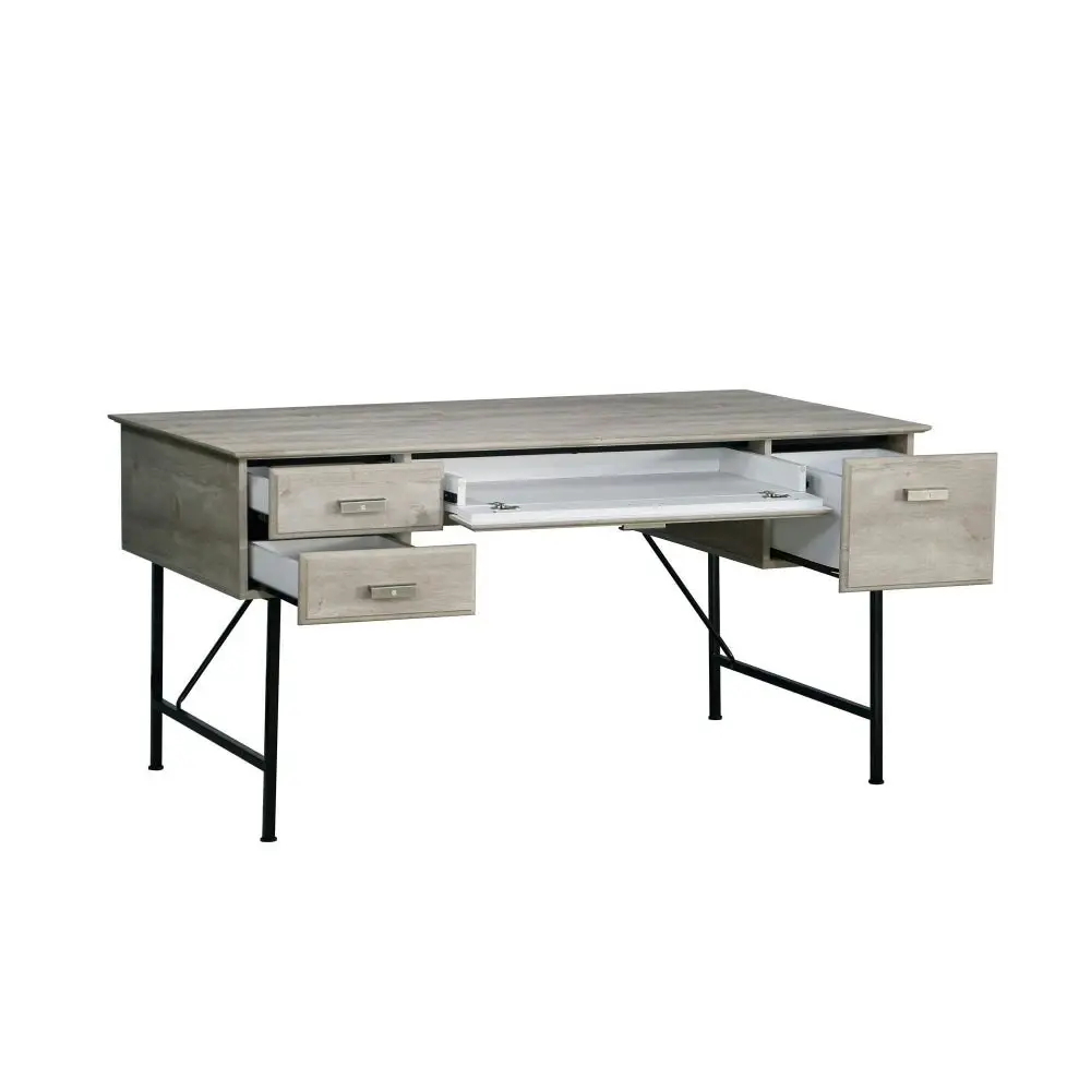 Maestro Furniture Elle 4-Drawers Office Study Writing Computer Desk 150cm - Washed Grey