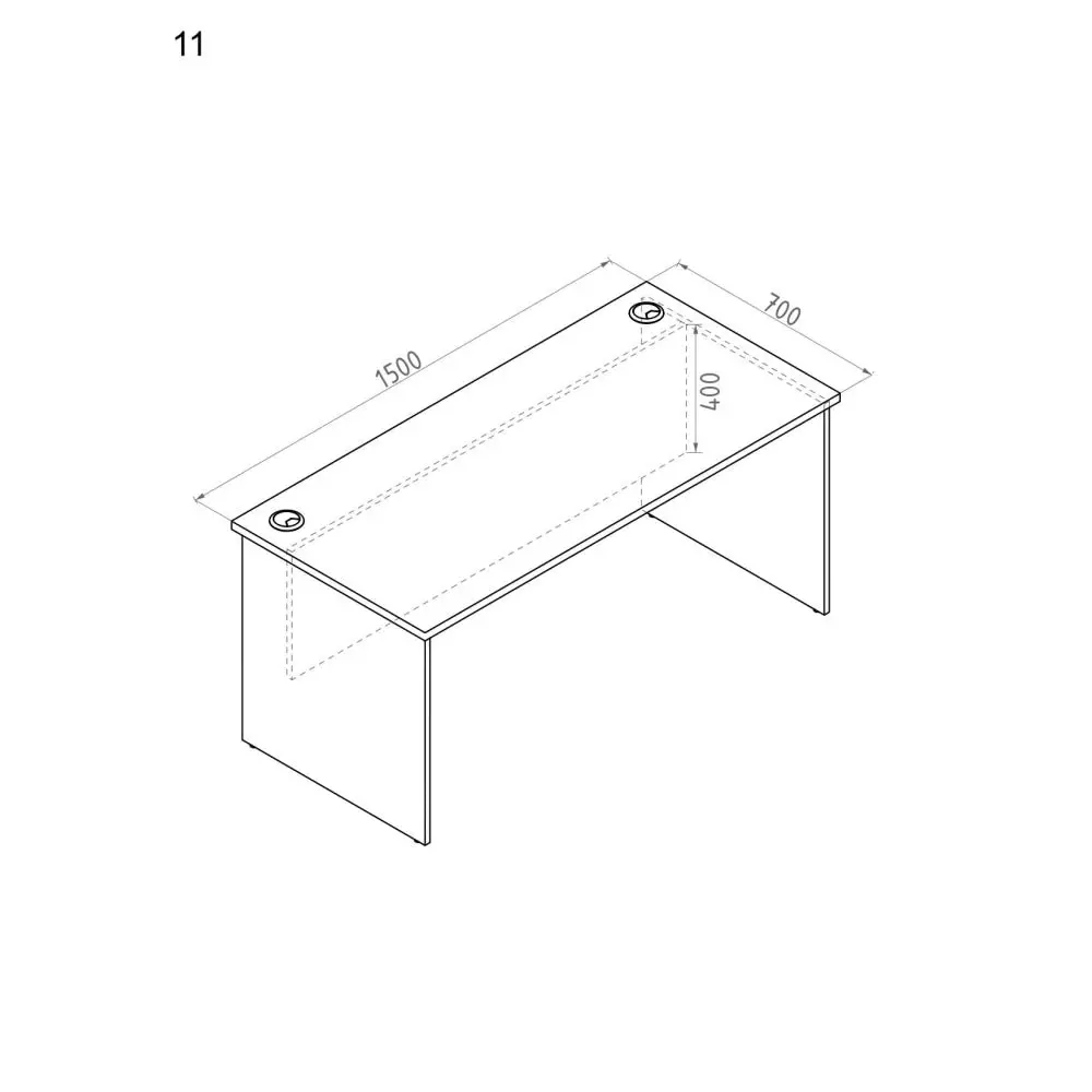 Mantone Straight Office Work Desk - 150cm - Select Beech/Ironstone