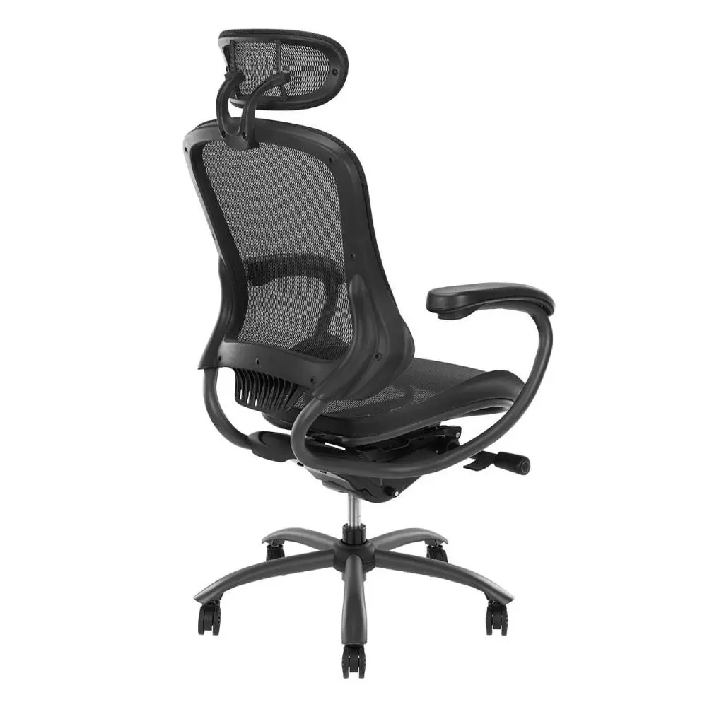 Maestro Furniture Lopez Adjustable Mesh Ergonomic Office Executive Computer Chair W/ Headrest - Black