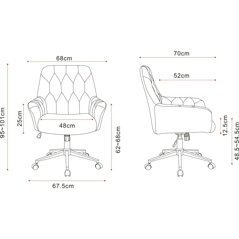 Goodwin Premium Velvet Fabric Executive Office Work Task Desk Computer Chair - Navy Blue