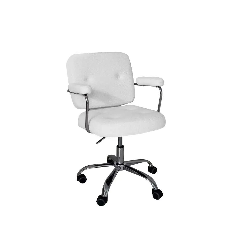 HomeStar Huggy  Faux-Fur Sheeperd Office Task Working Computer Chair - White