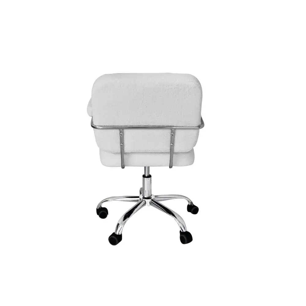 HomeStar Huggy  Faux-Fur Sheeperd Office Task Working Computer Chair - White