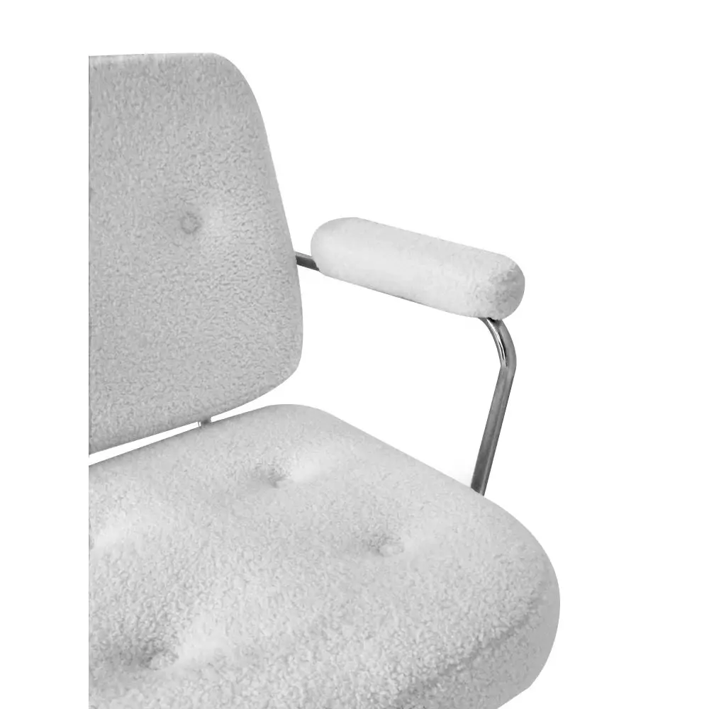 HomeStar Huggy  Faux-Fur Sheeperd Office Task Working Computer Chair - White