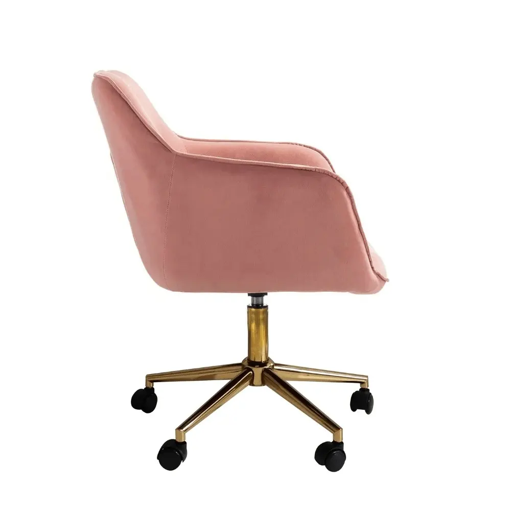 HomeStar Chifley Velvet Fabric Modern Office Computer Task Desk Chair - Pink